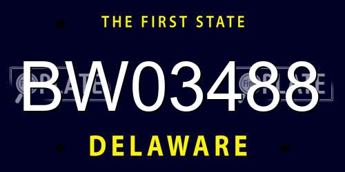 BW03488 Delaware License Plate