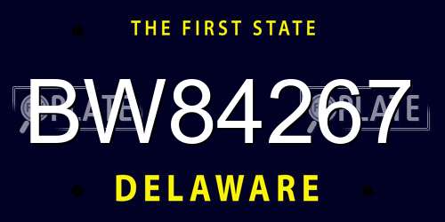 BW84267 Delaware License Plate