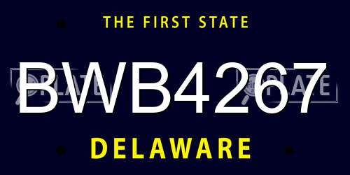 BWB4267 Delaware License Plate