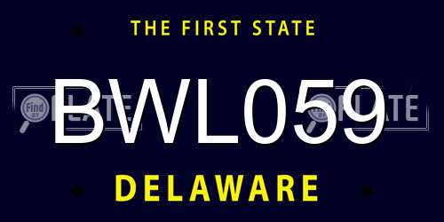 BWL059 Delaware License Plate
