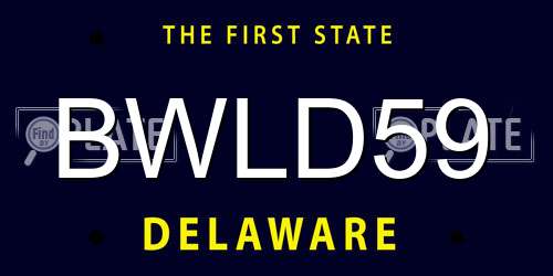 BWLD59 Delaware License Plate
