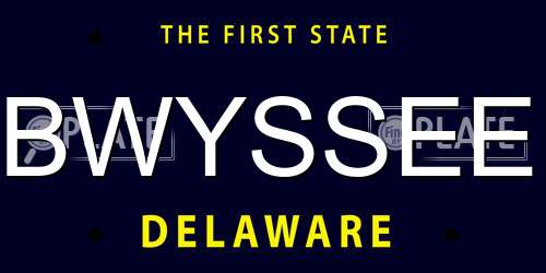 BWYSSEE Delaware License Plate