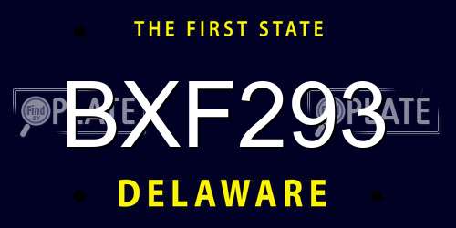 BXF293 Delaware License Plate