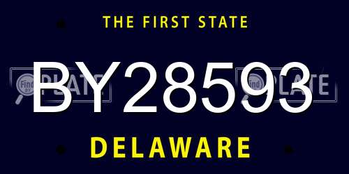 BY28593 Delaware License Plate