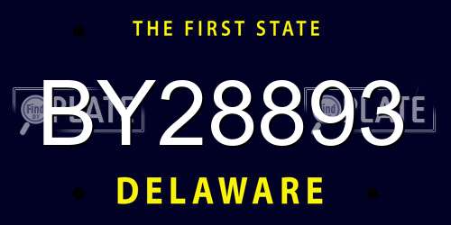 BY28893 Delaware License Plate