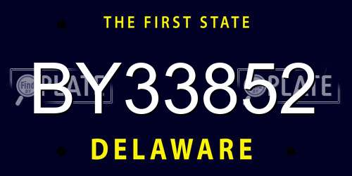 BY33852 Delaware License Plate