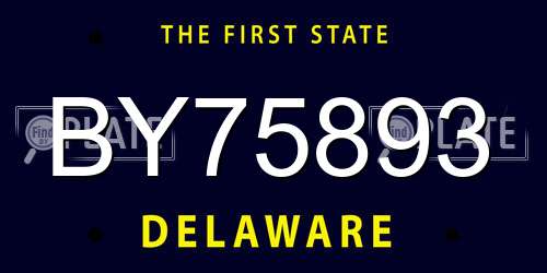 BY75893 Delaware License Plate