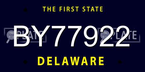 BY77922 Delaware License Plate