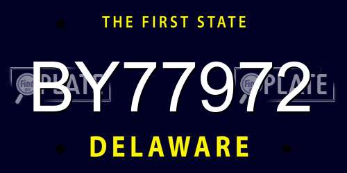 BY77972 Delaware License Plate