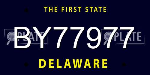BY77977 Delaware License Plate