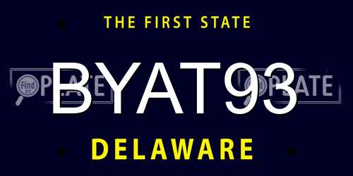 BYAT93 Delaware License Plate