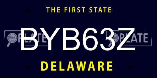 BYB63Z Delaware License Plate