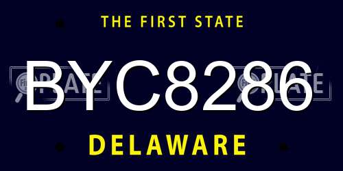 BYC8286 Delaware License Plate