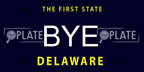 BYE Delaware License Plate