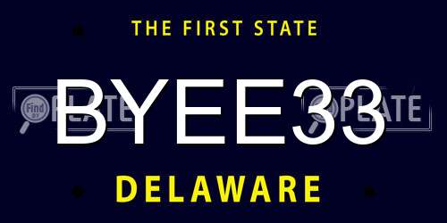 BYEE33 Delaware License Plate