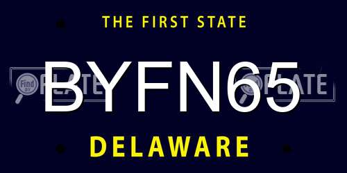 BYFN65 Delaware License Plate
