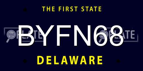 BYFN68 Delaware License Plate