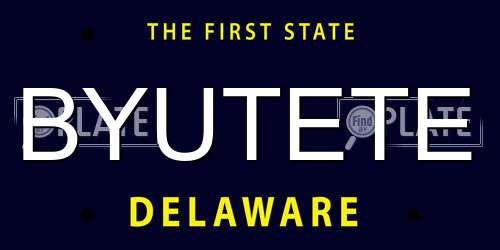 BYUTETE Delaware License Plate