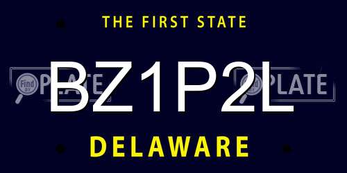 BZ1P2L Delaware License Plate