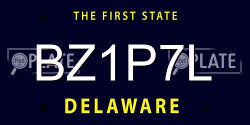 BZ1P7L Delaware License Plate
