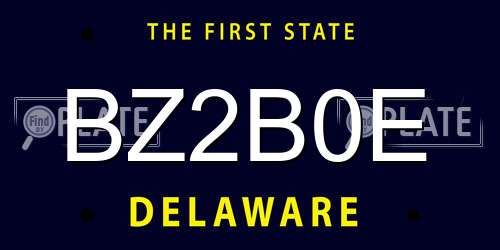 BZ2B0E Delaware License Plate