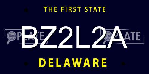 BZ2L2A Delaware License Plate