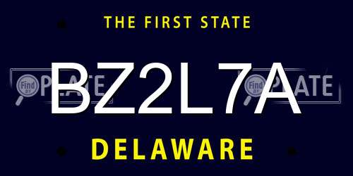 BZ2L7A Delaware License Plate