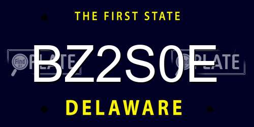 BZ2S0E Delaware License Plate