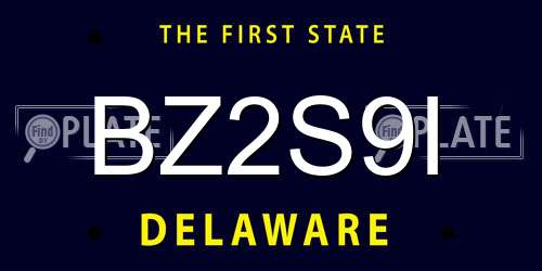 BZ2S9I Delaware License Plate