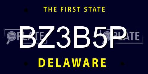 BZ3B5P Delaware License Plate