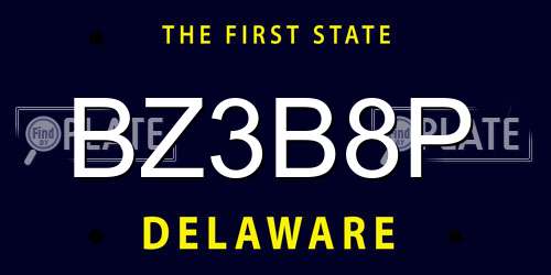 BZ3B8P Delaware License Plate