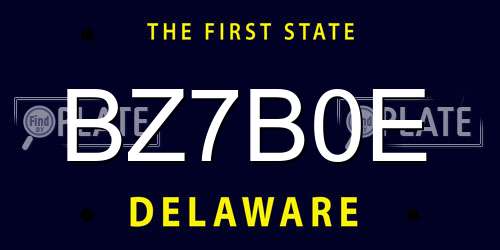 BZ7B0E Delaware License Plate