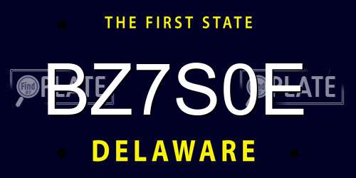 BZ7S0E Delaware License Plate