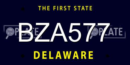 BZA577 Delaware License Plate