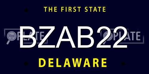 BZAB22 Delaware License Plate