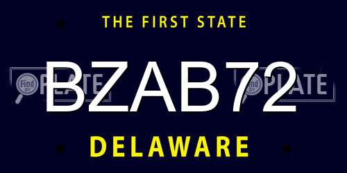 BZAB72 Delaware License Plate