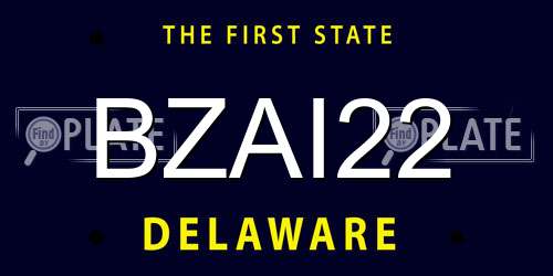 BZAI22 Delaware License Plate