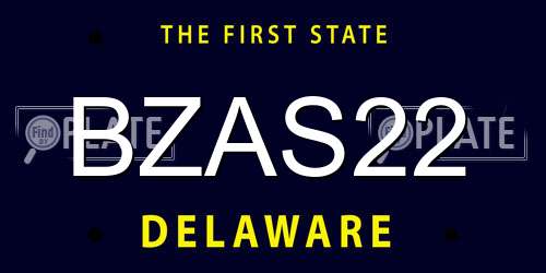 BZAS22 Delaware License Plate