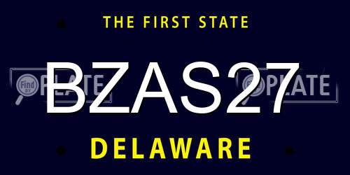BZAS27 Delaware License Plate