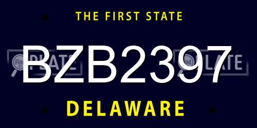 BZB2397 Delaware License Plate