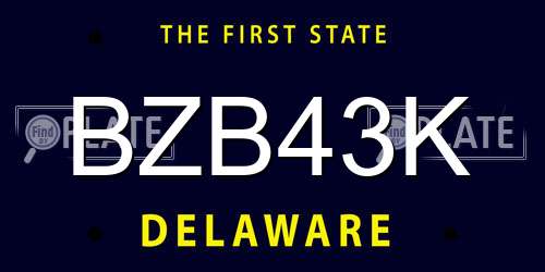 BZB43K Delaware License Plate