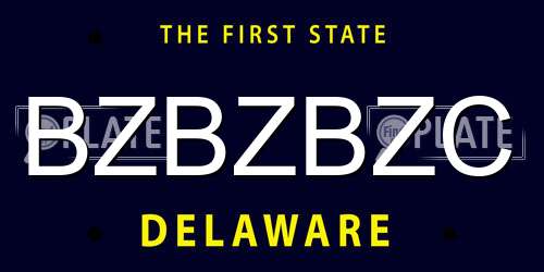 BZBZBZC Delaware License Plate