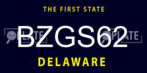 BZGS62 Delaware License Plate