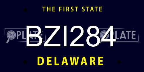 BZI284 Delaware License Plate