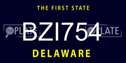 BZI754 Delaware License Plate
