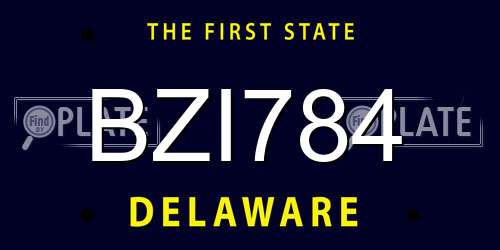 BZI784 Delaware License Plate