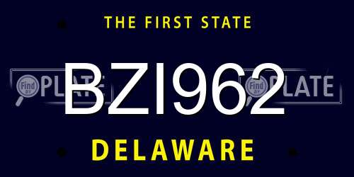 BZI962 Delaware License Plate
