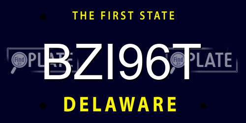 BZI96T Delaware License Plate