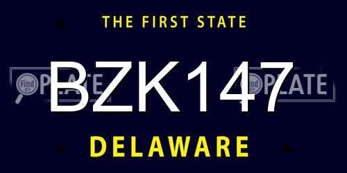 BZK147 Delaware License Plate