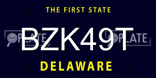 BZK49T Delaware License Plate
